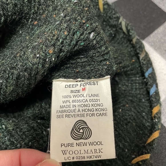 Woolrich Pure New WOOL Button Christmas Snowmen Sweater Tree Snowflakes Cardigan - Picture 12 of 13